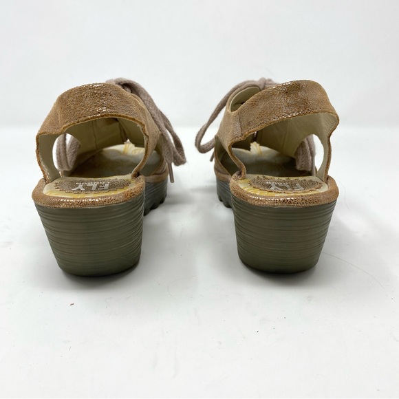 Fly London Ylfa Lace-Up Leather Platform Wedge Sandal - Picture 7 of 14